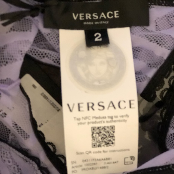 Versace  Greca Signature Print Tulle Bralette - Picture 7 of 12